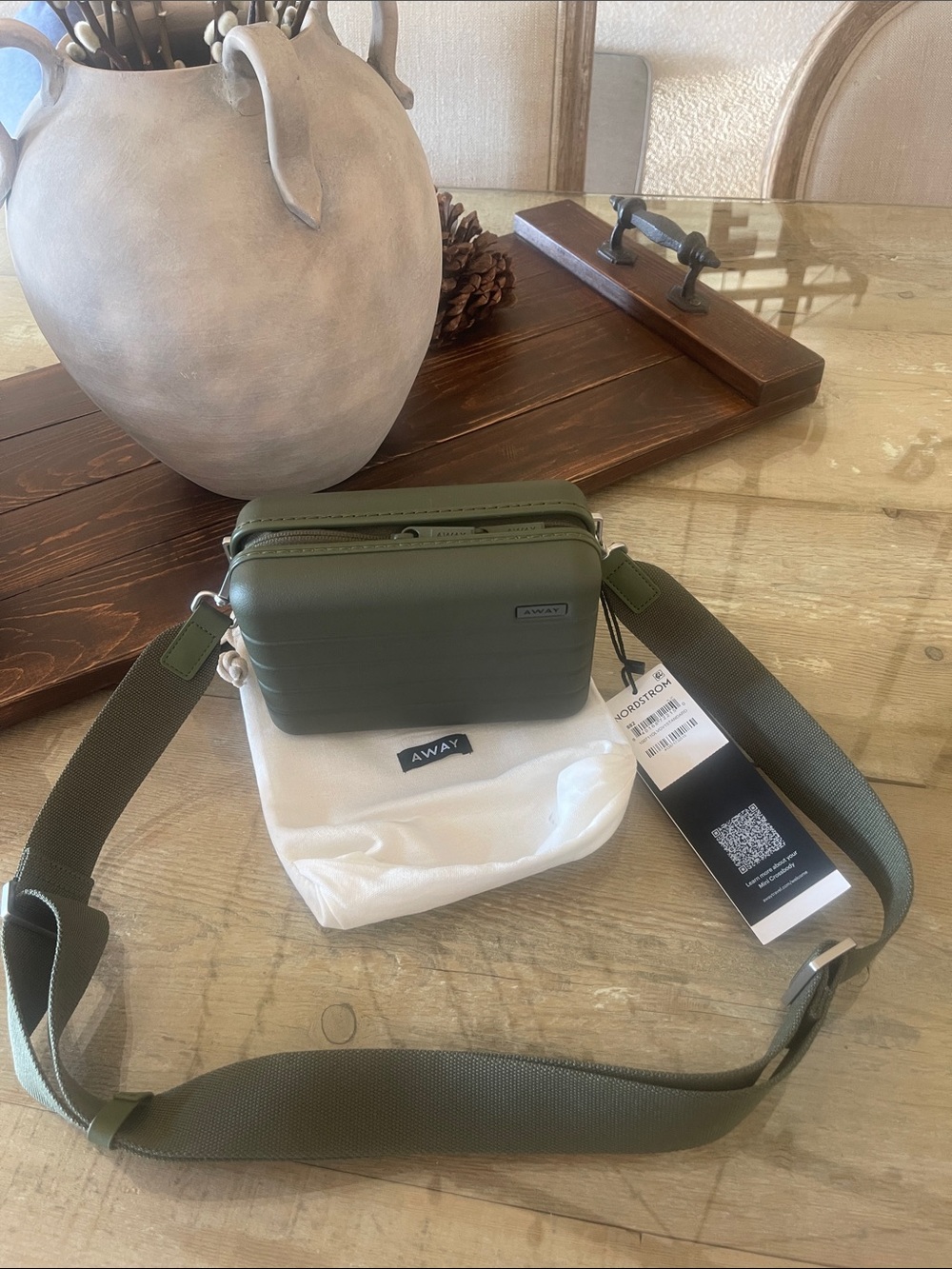 Away Olive Green Compact Belt Bag with Adjustable Strap